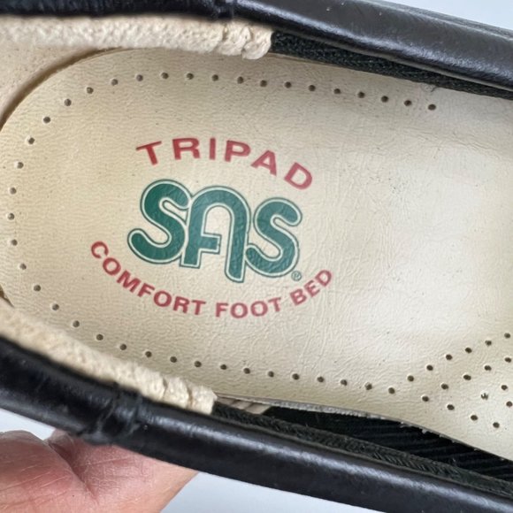 SAS Easier Comfort Shoes Tripad Slip On Loafer Black Leather size 9S Slim - Picture 12 of 16